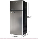 Frigidaire, 2 Door Apartment Size Refrigerator/Freezer Combo, 7.5 cu ft, Platinum Series, Stainless, 23" D x 21.5" W x 55.5" H