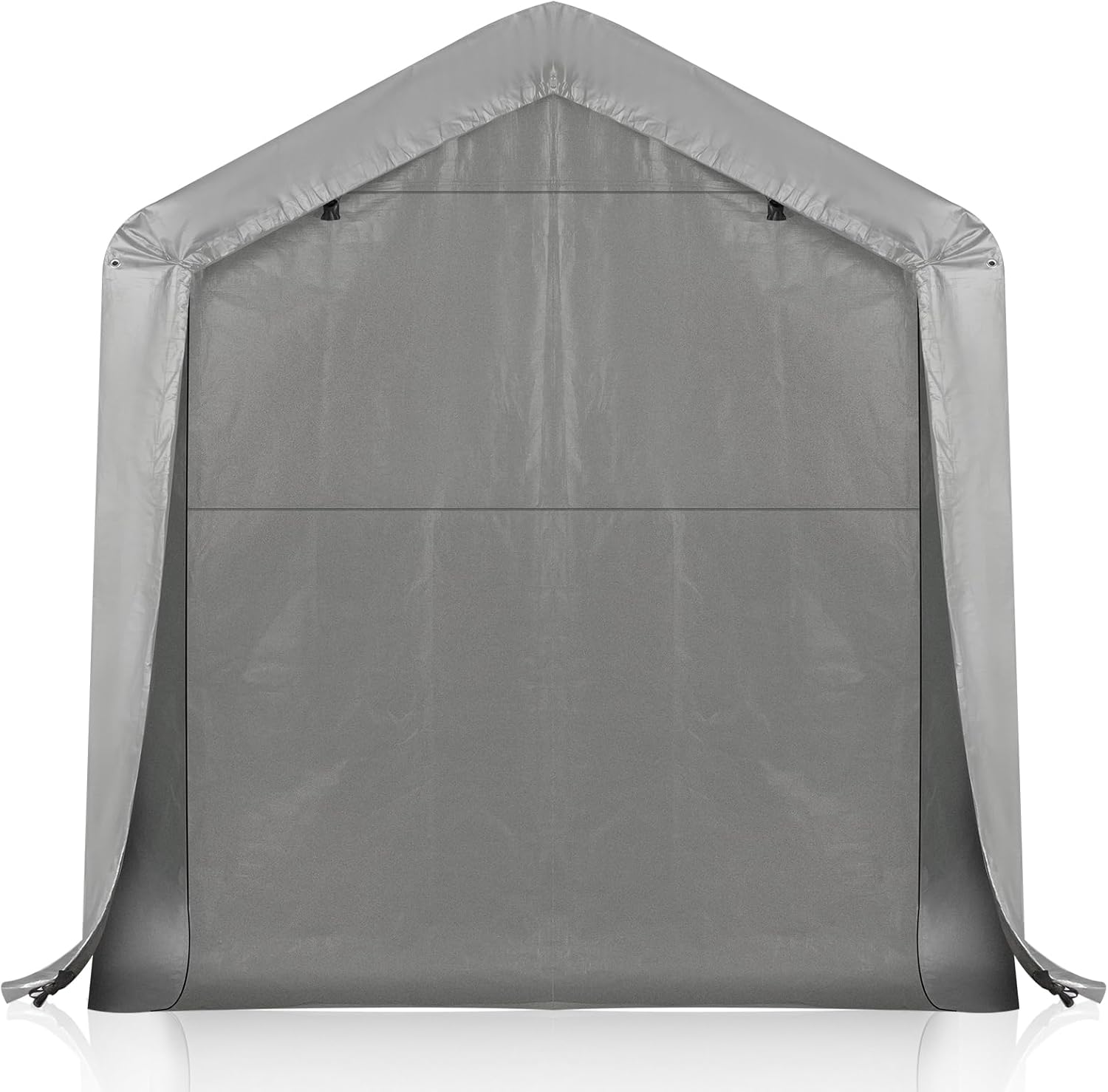 VINGLI 8x12 FT Outdoor Portable Storage Shed, Heavy Duty Bike Tent with Roll-up Zipper Door, Waterproof and UV Resistent Carport for Motorcycle, Garden Tools, Firewood, Gray