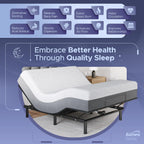 Celestial Aurora Adjustable Bed Base (Frame) + 8 inch Gel Memory Foam Mattress (Firm), Easy Assembly, Head and Foot Lift, Zero Gravity, Memory Positions, CertiPUR-US Bed - Full