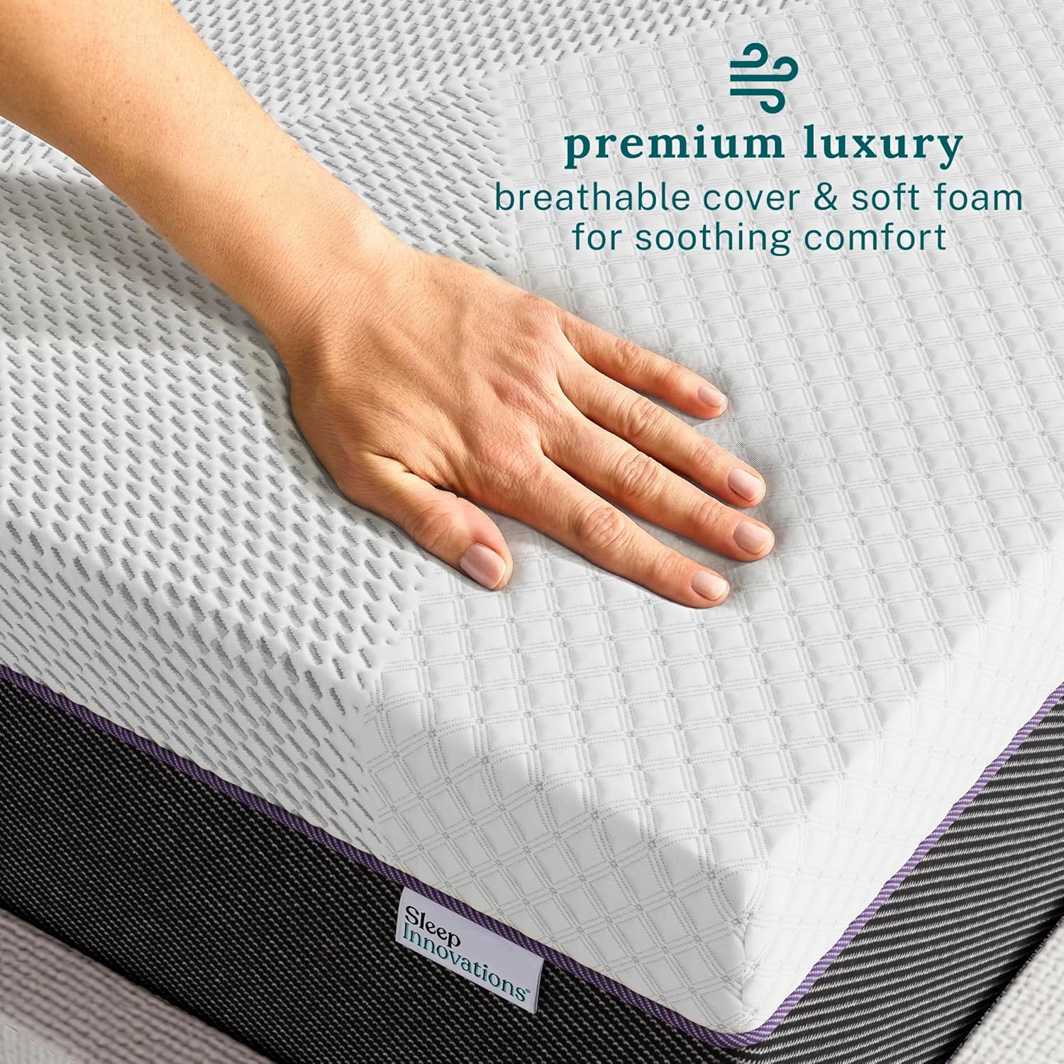 Sleep Innovations Shiloh 14 Inch Green Tea Memory Foam Mattress, King Size, Bed in a Box, Medium Feel