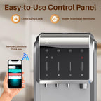 EXCELPURE 5-in-1 Bottom Loading Water Dispenser with Ice Maker, 3 Temperatures Settings - Hot, Cold and Room Water Cooler for 5 Gallon Bottle, Child Safety Lock, 35lbs/24H, WiFi, Stainless Steel