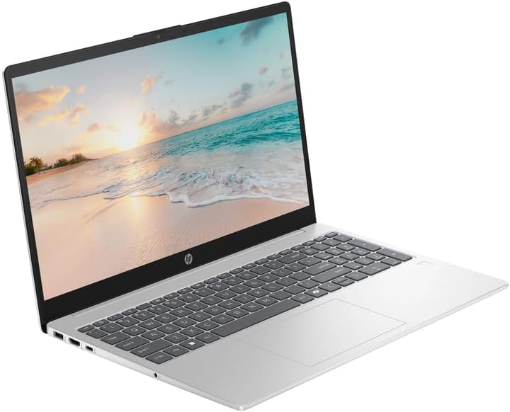 HP 15.6" FHD Business & Student Laptop Computer  32GB RAM 1TB SSD  8-Cores Intel Core i3 Processor  Windows 11  Fingerprint Reader  PLUSERA Earphones & 8-in-1 Hub Included  Natural Silver