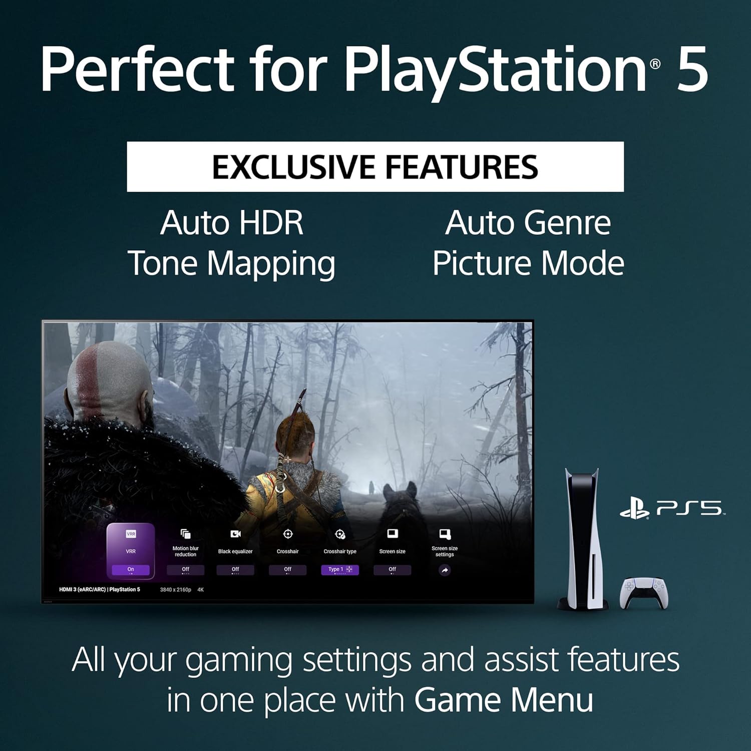 Sony 65 Inch 4K Ultra HD TV X90L Series: BRAVIA XR Full Array LED Smart Google TV with Dolby Vision HDR and Exclusive Features for The PlayStation® 5 XR65X90L- Latest Model Black