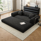 78.8" Modular Sofa Bed - 4-in-1 Convertible Design with Corduroy Fabric and High Density Sponge, Removable Cover and Fixed Frame