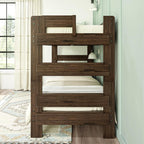 Max & Lily Bunk Bed, Twin-Over-Twin Bed Frame For Kids, Solid Wood Bunk Bed for Kids, No Box Spring NeededBarnwood Brown