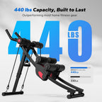 MERACH Ab Machine, Adjustable Ab Trainer Machine, AB Workout Equipment for Home Gym, Independent Dual Tracks for Mountain Climber, Foldable for Home Exercise, Load Capacity 440 LBS
