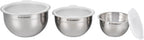 Le Creuset Set of 3 Nested Mixing Bowls w/Nonslip Silicone Base & Plastic Air Tight Lids
