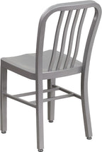 Flash Furniture Commercial Grade Silver Metal Indoor-Outdoor Chair