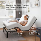 GOLDORO Queen Size Adjustable Bed Frame, Electric Bed Base, Wireless Remote Control, Whisper Quiet Durable Motor, Independent Head and Foot Incline, Fabric Covered