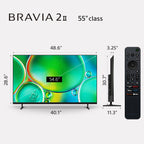 Sony BRAVIA 2 II 55 Inch 4K Ultra HD LED Smart TV with Google TV and Exclusive Features for PlayStation®5 (K-55S20M2)  2025 Model