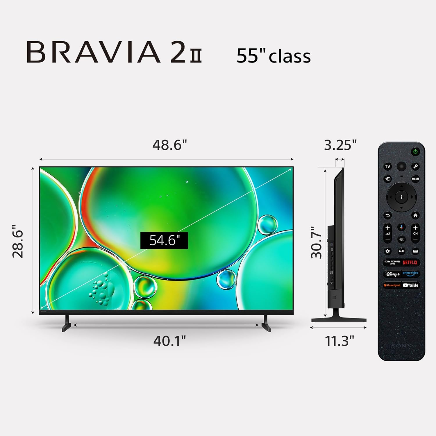 Sony BRAVIA 2 II 55 Inch 4K Ultra HD LED Smart TV with Google TV and Exclusive Features for PlayStation®5 (K-55S20M2)  2025 Model