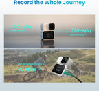 Xtra Atto Wearable 4K Action Camera (128GB)  54 g  Light and Compact  1/1.3″ Sensor  4K/60fps Video  220‑Min Max Recording  5-Min Pre-Recording  Built-in Stabilization  600MB/s Fast Transfer