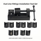 Fuel Line Fittings Installation Tool Set with 4AN 6AN 8AN 10AN 12AN Connector, Auto Hose Pipe Fuel Line Installation/Removal Tool Kit, AN Hose Fitting Connect/Disconnect Tools