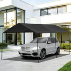 10 x 20 FT Carport Heavy Duty, Portable Garage Canopy Outdoor, Galvanized Car Canopy for Car Garage Shelter Tent Party Tent with Anchor Kit (Black)