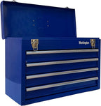 Workington Portable Metal Tool Chest with 4 Drawers, 20" 4-Drawer Tool Chest Cabinet with Ball Bearing Drawer Slides, Steel Tool Storage Box Organizer 4004 Blue