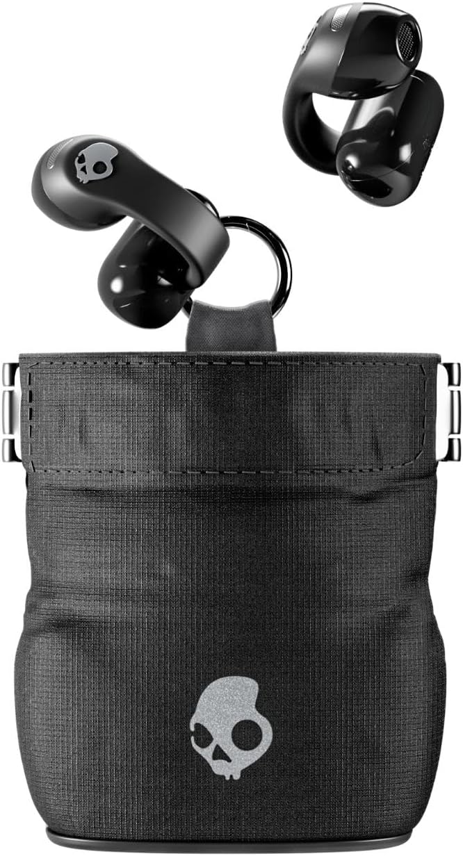 Skullcandy Push 720 Open Wireless Open Ear Bluetooth Earbuds  Headphones  Waterproof  Clip-On Lightweight Design  30 Hours Battery  Wireless Charging Pouch  Microphone for iPhone Android - True Black