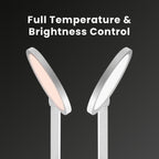 LUME CUBE Edge 2.0 LED Desk Lamp | Dimmable Home Office Desk Light with USB Charging Port & Strong Swing Arm | Adjustable Color Temperature and Brightness | Circle Webcam Light - White