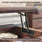 47" Lift Top Coffee Table with Storage, Modern Coffee Table with Pull-Out Drawer and Two-Tier Storage, Rectangle Wood Center Table w/Curved Profile Design for Living Room, Brown