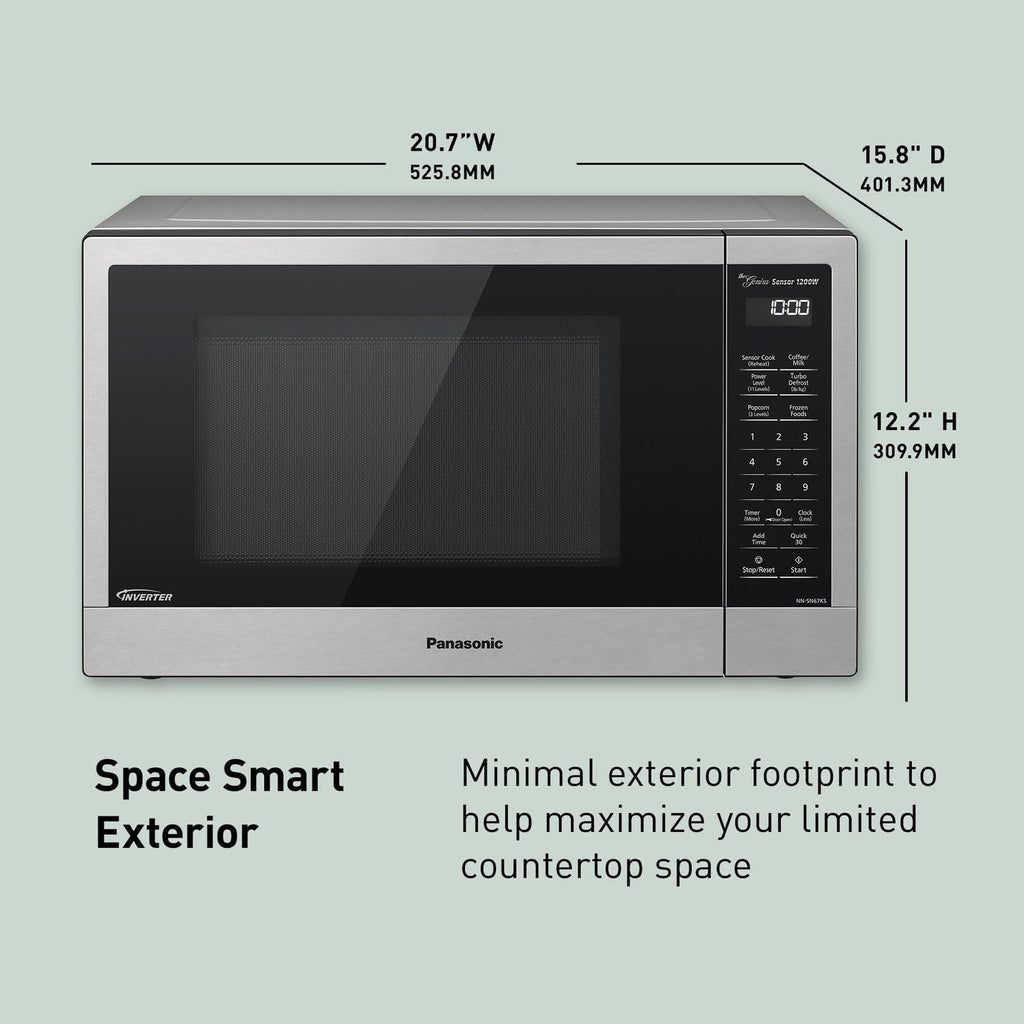 Panasonic NN-SN67K Microwave Oven, 1.2 cu.ft, Stainless Steel/Silver