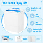Portable Washing Machine,18 lbs Capacity,Washer and Dryer Combo Machine for Homes & Apartments,Twin Tub Laundry Washer with Spin Cycle