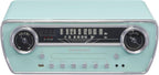 Crosley CR6047A-AB Powel 7-in-1 Bluetooth in/Out Vinyl Record Player with AM/FM Radio  CD Player  and Aux-in  Aqua Blue