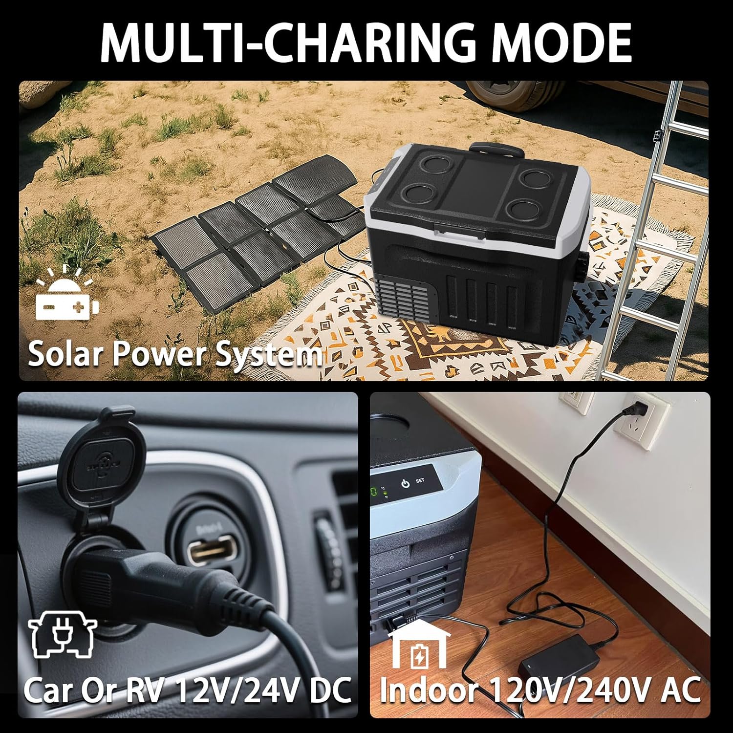 12 Volt Refrigerator, 32QT(30L) Mini Portable Car Fridge, Freezer Compressor Electric Cooler -4℉~68℉, 12/24V DC 100-240V AC for Truck Van RV SUV Travel Camping Road Boat Trips