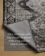 Loloi Amber Lewis Josie Collection JOS-04 Ink/Earth 9'-0" x 12'-0", .13" Pile Height, Low Profile, Machine Washable, Area Rug