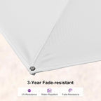 PURPLE LEAF 9' X 12' Right-left Tilt Patio Umbrella Swivel White Cantilever Umbrella with Tilt Aluminum Outdoor Umbrella with 360° Rotation for Deck Pool Garden, White