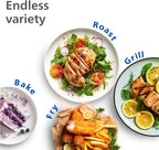 Philips Dual Basket Air Fryer 3000 Series — 8-in-1 functions, 9.5 Quarts, 2 Drawers, Auto-sync Cooking Time, 90% Less Fat, Rapid Air Technology, HomeID Recipe App, Dishwasher Safe, Black (NA351/00)