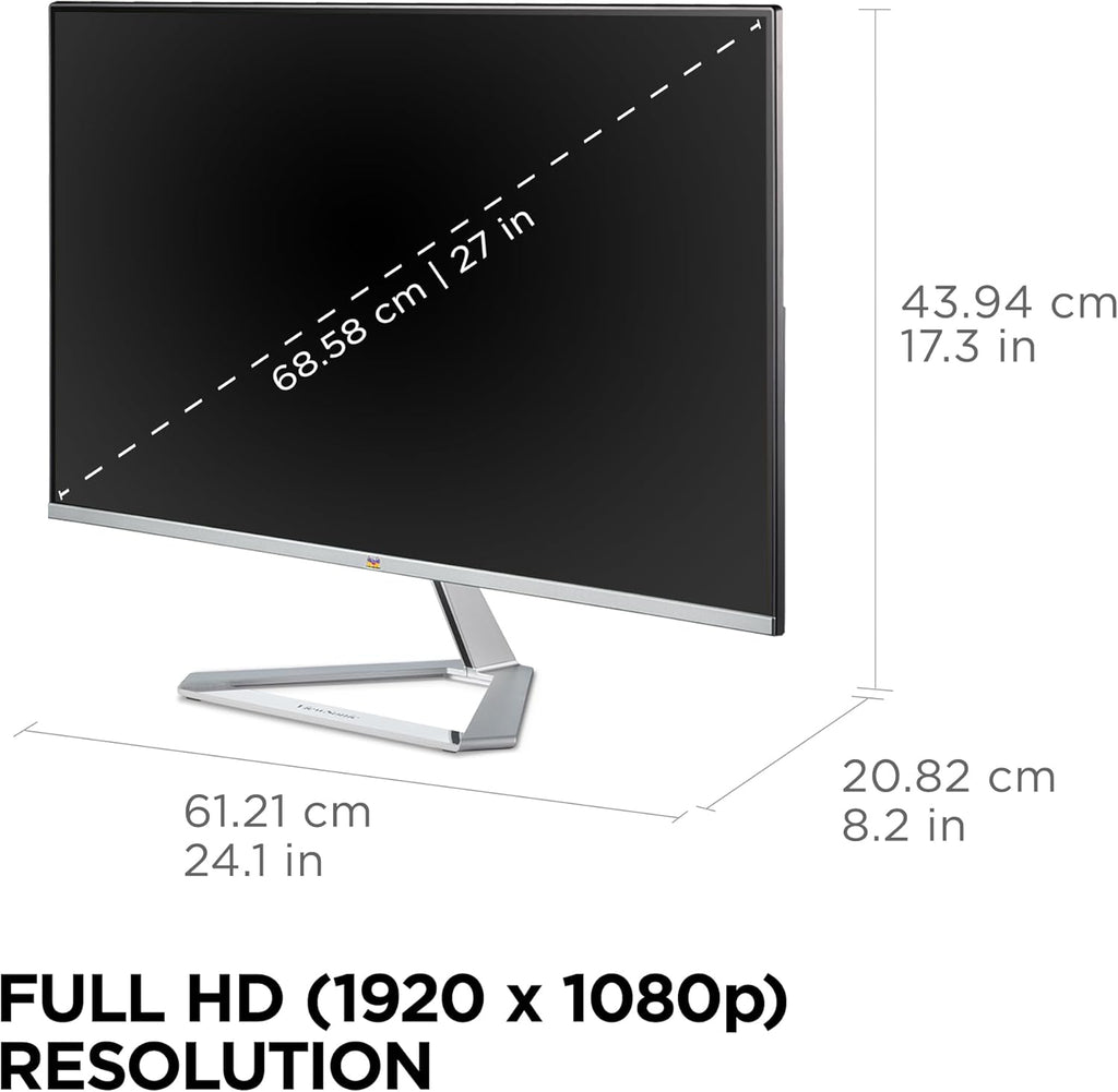 ViewSonic VX2776-SMHD 27 Inch 1080p IPS Monitor with FreeSync  Ultra-Thin Bezels  HDMI and DisplayPort
