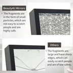 Beauty4U 76" x 34" Large Full Length Mirror with Stand, Black Wall Mounting Full Body Tempered Mirror for Living Room, Bedroom