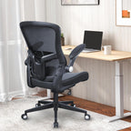 Heavy Duty Office Chair, 400lbs Ergonomic Desk Office Chair for Heavy People, Home Office Desk Chairs with Flip-Up Arms Computer Executive Task Chair with Adjustable Lumbar Support