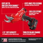 CRAFTSMAN V20 Cordless Electric Pruner, Pruning Shears for Gardening, 2 Ah Battery and Charger Included, Electric Pruning Shears, Tree Pruner (CMCPR320C1)