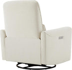CHITA Power Recliner Chair Swivel Glider, FSC Certified Upholstered Living Room Nursery Reclining Sofa Chair with Lumbar Support, Linen