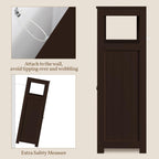 Yaheetech Wood Bathroom Floor Cabinet with 3 Drawers &1 Cupboard, Free Standing Storage Organizer Hallway Entryway Cabinet for Living Room Kitchen, Espresso