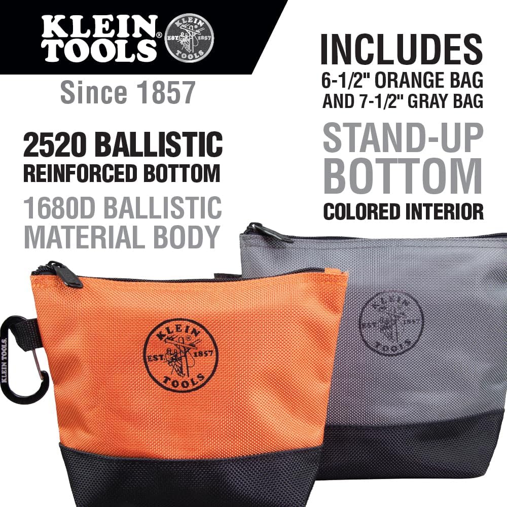 Klein Tools 80038 Backpack Tool Kit, Tradesman Pro Backpack, Zipper Tool Bags, and Magnetizer, 4-Piece
