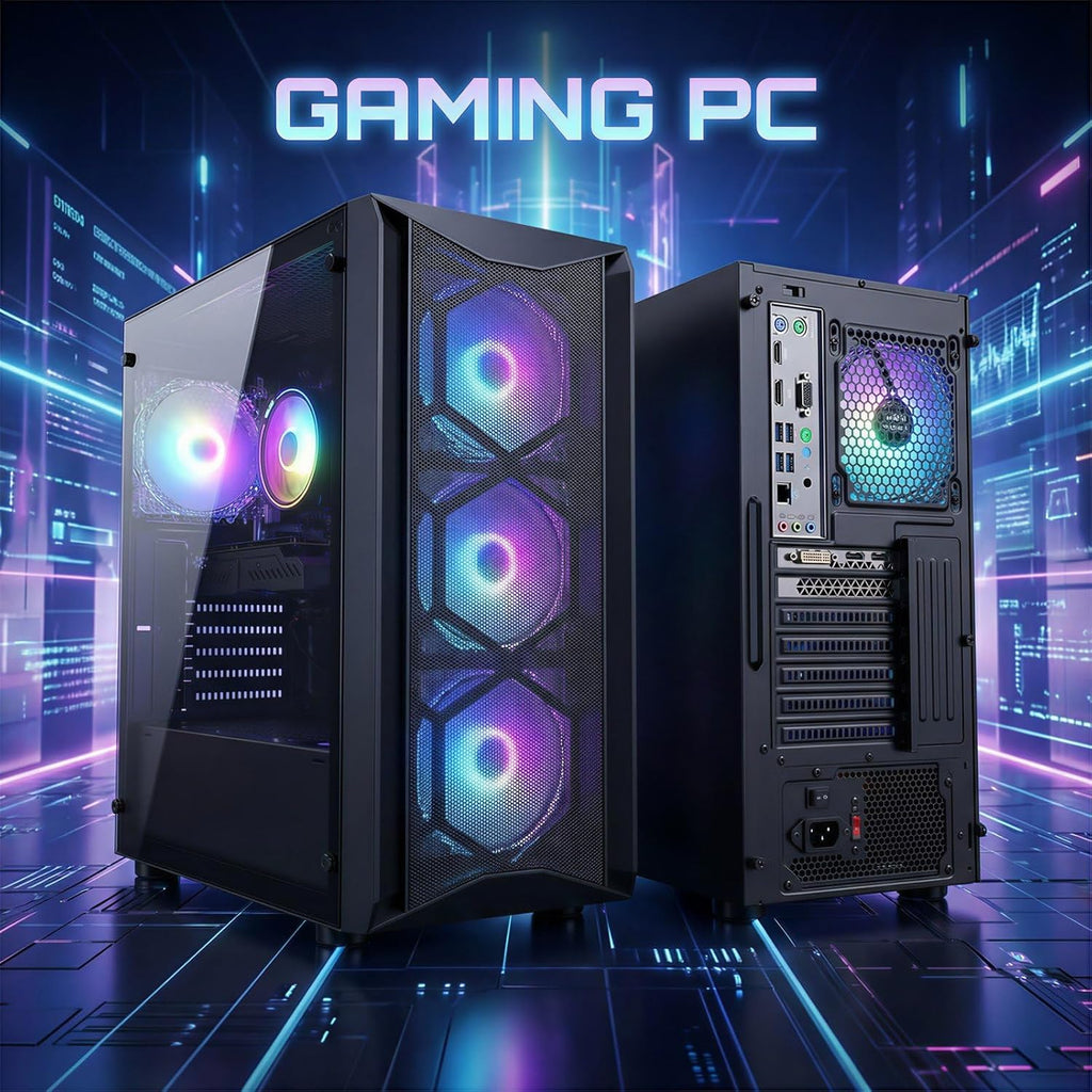 STGAubron Gaming PC Computer Desktop  Intel Core i7 8th Gen up to 4.1GHz  GeForce RTX 3050 6G  16G DDR4  1T SSD  WiFi 6  BT 5.2  RGB Fan x4  Windows 11 Home
