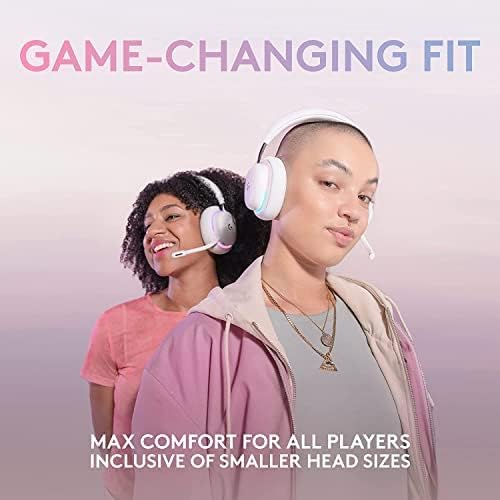 Logitech G735 Wireless Gaming Headset  Customizable LIGHTSYNC RGB Lighting  Bluetooth  3.5 MM Aux Compatible with PC  Mobile Devices  Detachable Mic - White Mist