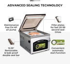 VacMaster VP220 Commercial Chamber Vacuum Sealer for Sous Vide, Liquids, Powders, Food Storage, 110V, Maintenance-Free Air Pump with 12.25” seal bar