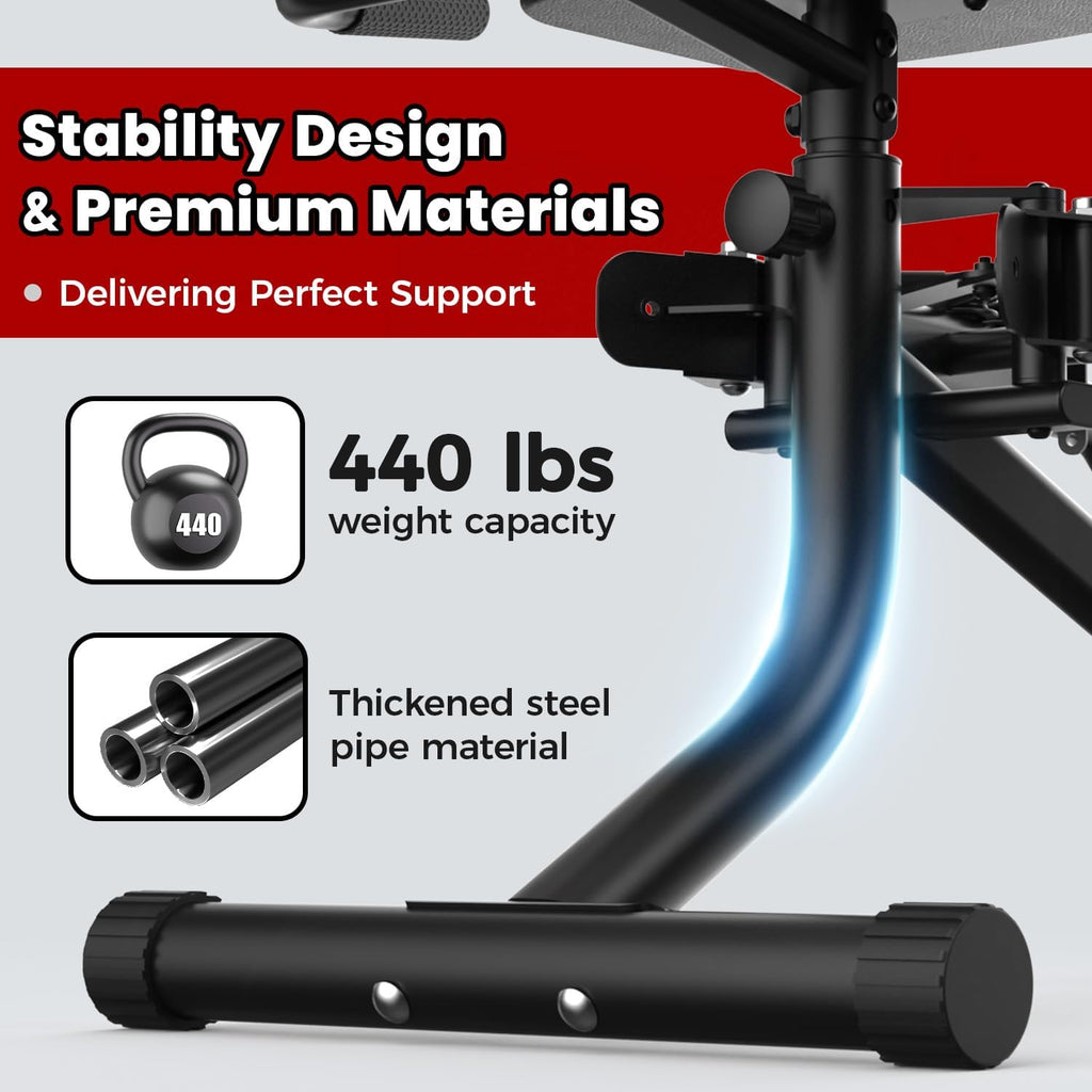 Hip Abductor Machine for Home Gym, 9 Levels Glute Workout Equipment, Booty Builder with 2 Resistance Bands, 2 in 1 Glute & Thigh Abductor Machine for Women & Men
