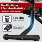 Hip Abductor Machine for Home Gym, 9 Levels Glute Workout Equipment, Booty Builder with 2 Resistance Bands, 2 in 1 Glute & Thigh Abductor Machine for Women & Men