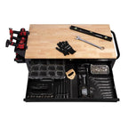 46-in W x 24.5-in D 9-Drawer Mobile Workbench with Hardwood Top and Power Station  Gloss Black