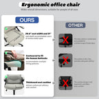 Fizzin Ergonomic Office Chair, 400 LBS Computer Chairs with Adjustable Lumbar Support, Breathable Mesh Desk Chair Ergonomic with Thickened Cushion, Comfy Home Office Desk Chair (Dark Gray)