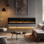 60" Smart WiFi Electric Fireplace Insert, 13 Flame & Fuel Bed with Automatic Cycle, Fireplace Heater with APP Control & Thermostat, Timer, Recessed and Wall Mounted
