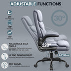 Office Chair, Leather Chair with Adjustable High Back Flip-up Armrests，Ergonomic Desk Chairs Big and Tall, Lumbar Support Swivel Computer Chair with Rocking Function