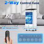 Windowless Portable Air Conditioners w/Dual Tank for 24H Cooling 600Sq.ft, 6 Ice Packs, 4 Modes&3 Speeds Swamp Cooler, 12H Timer 26Ft Remote, 120°Swing Evaporative Air Cooler for Room Bedroom