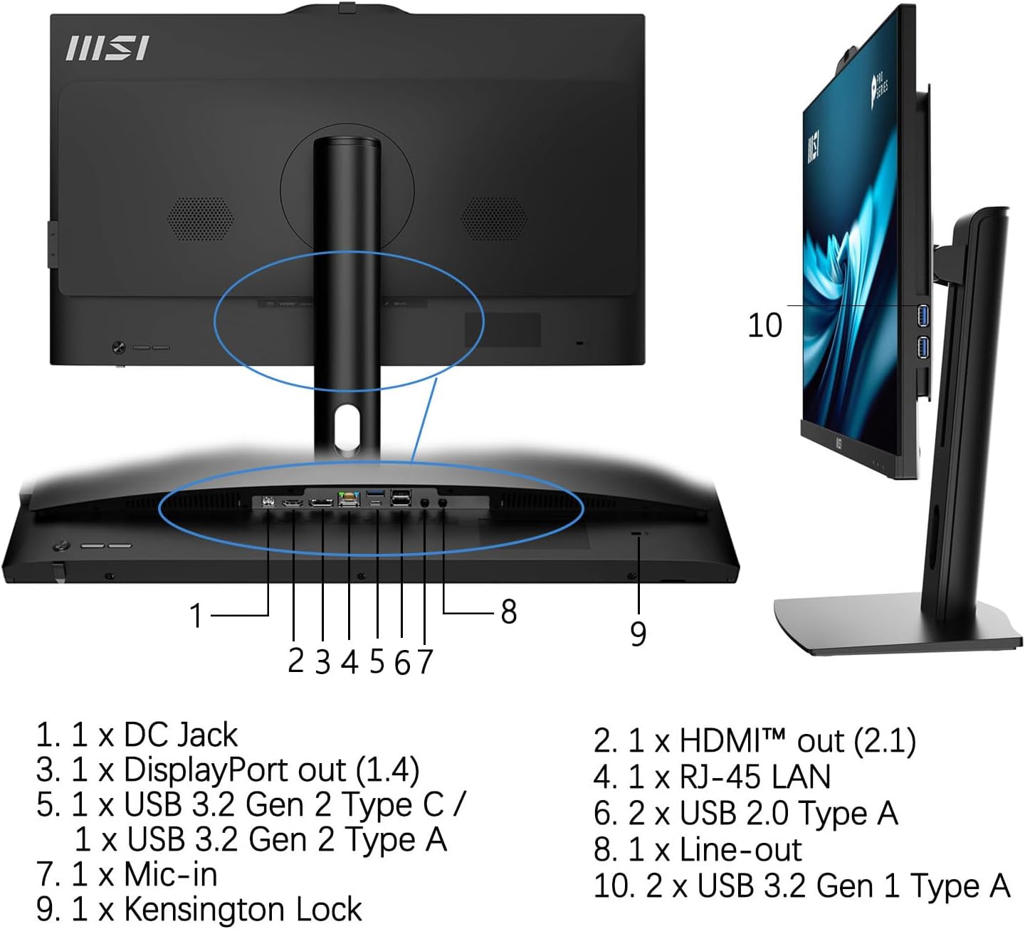 msi PRO AP272P Business All-in-One Desktop  27" IPS FHD 100Hz Eye-Care Display  Intel Core i5-14400  32GB DDR5  1TB SSD  IR FHD Webcam  Wi-Fi 6E  HDMI  DP  Wireless KB & Mouse  Windows 11 Pro