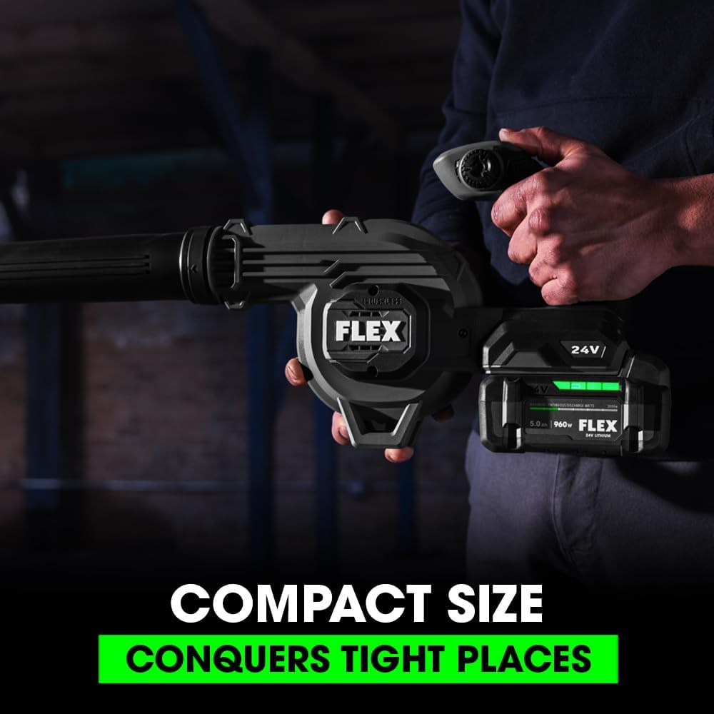 FLEX 24V Brushless Cordless 115 CFM 185 MPH Jobsite Blower Tool Only, Battery and Charger Not Included - FX5441-Z
