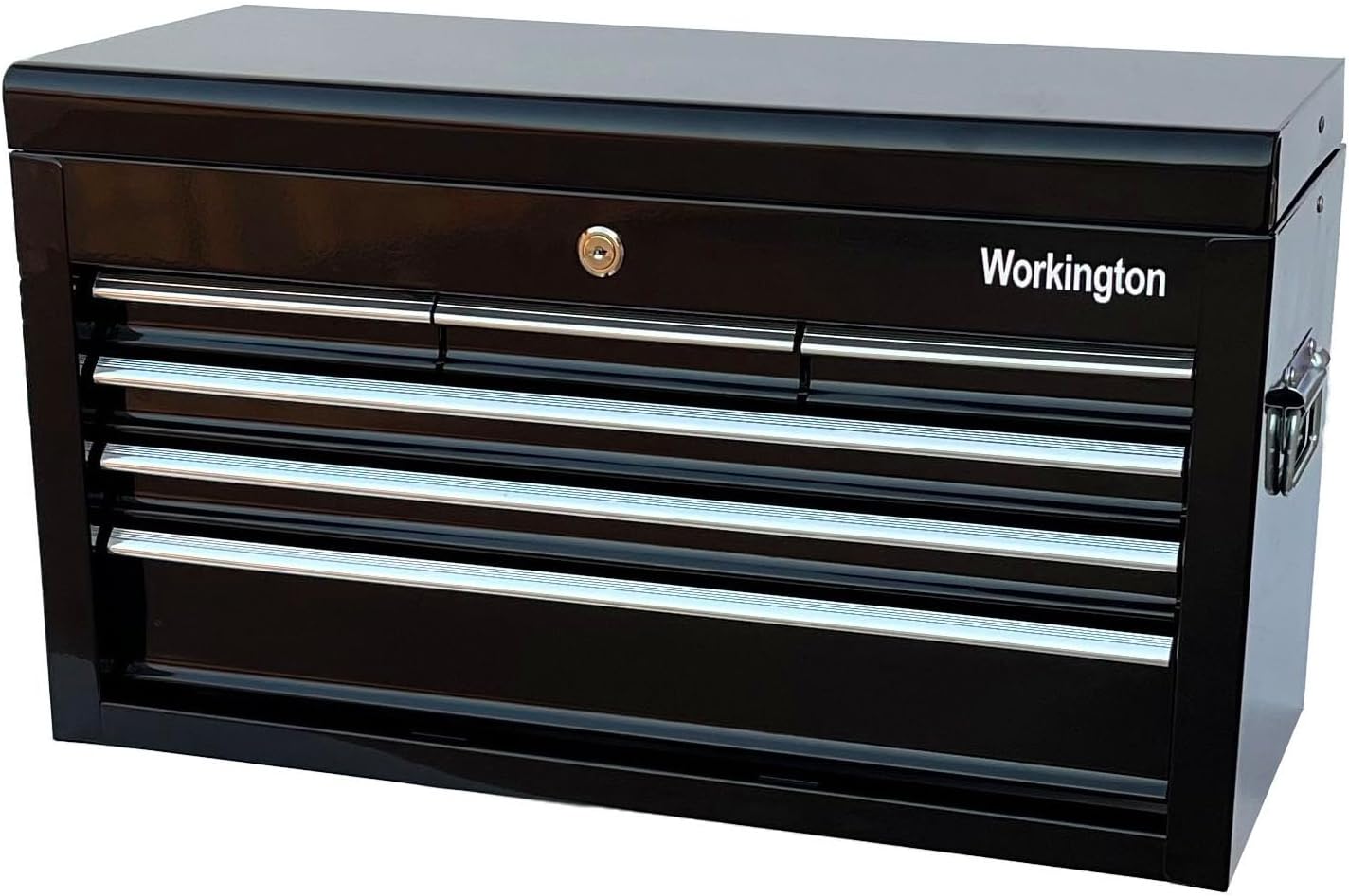 Workington Portable Metal Tool Chest with 6 Drawers, 24" 6-Drawer Tool Chest Cabinet with Ball Bearing Drawer Slides, Steel Tool Storage Box Organizer 4005 Black