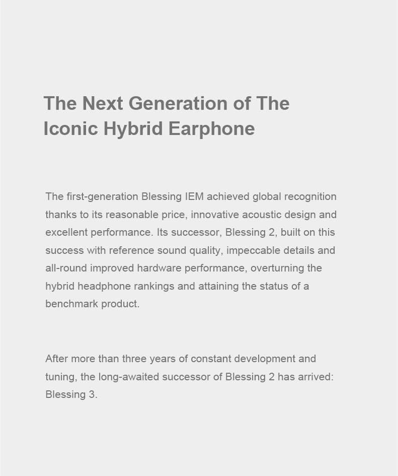 Moondrop Blessing 3 in-Ear Earphones 2DD+4BA Hybrid Triple-Range Frequency Division in-Ear Monitors 0.78-2pin IEM Earbuds